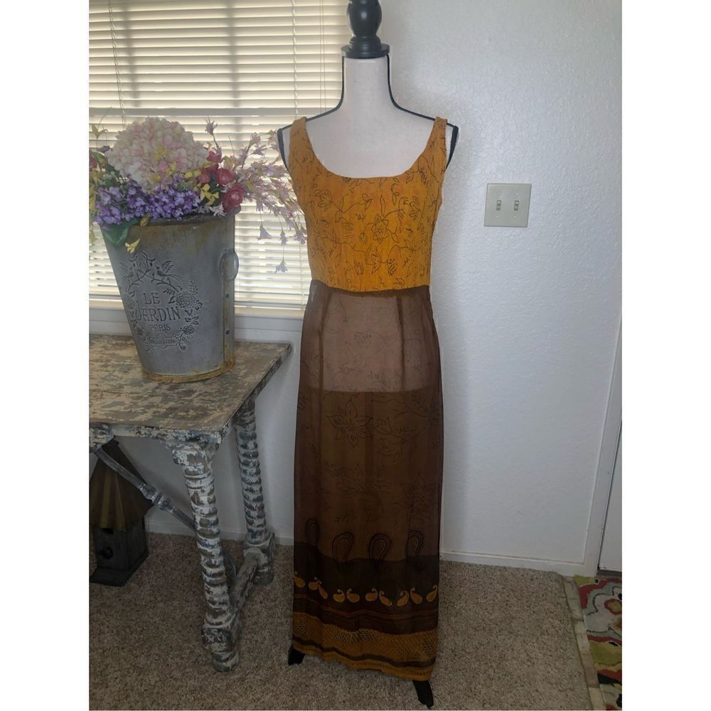 Cache Three Piece Brown and Gold Boho Tunic and Harem Pants - Picture 2 of 16